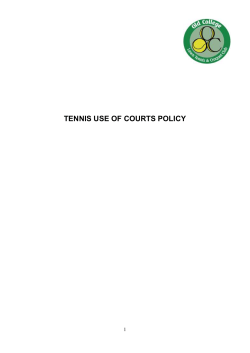 Tennis Use of Courts Policy