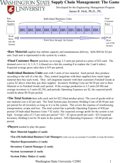 Supply Chain Management: The Game