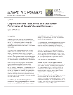 Corporate Income Taxes, Profit, and Employment