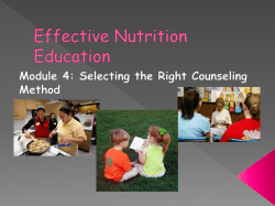 Effective Nutrition Education