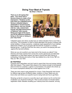 Doing Your Best at Tryouts