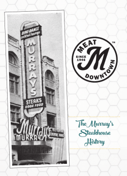 History Booklet - Murray`s Steakhouse
