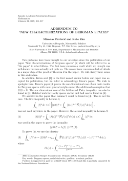 addendum to &ldquo;new characterizations of bergman spaces&rdquo;