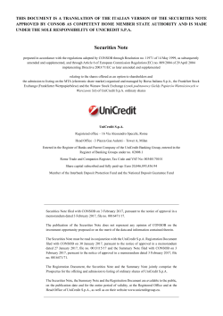 Securities Note - UniCredit Group