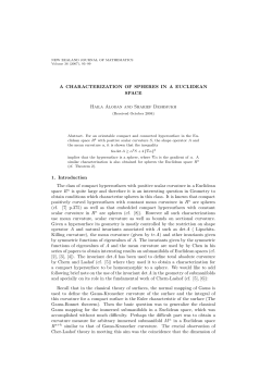 A CHARACTERIZATION OF SPHERES IN A EUCLIDEAN SPACE
