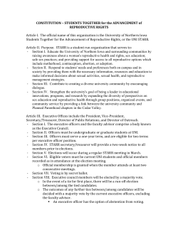 STARR_Constitution - University of Northern Iowa