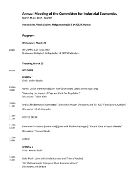 Annual Meeting of the Committee for Industrial Economics