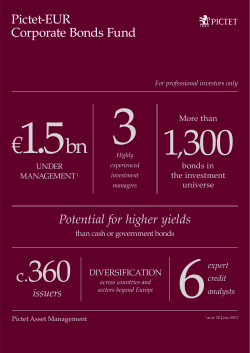 Pictet-EUR Corporate Bonds Fund Potential for higher yields