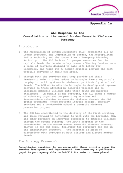 Draft ALG Response to Drinking Responsibly