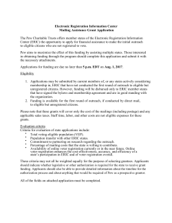 Electronic Registration Information Center Mailing Assistance Grant