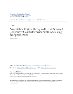 Autocatalytic Regime Theory and UNSC Spawned Cooperative