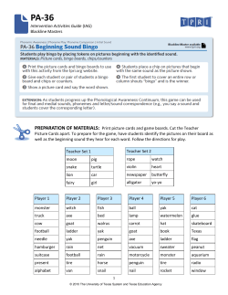PA-36 Beginning Sound Bingo