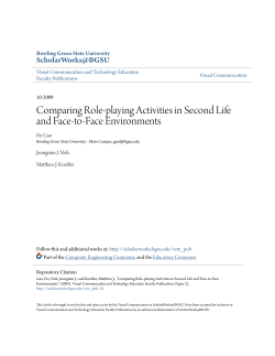 Comparing Role-playing Activities in Second Life and Face-to