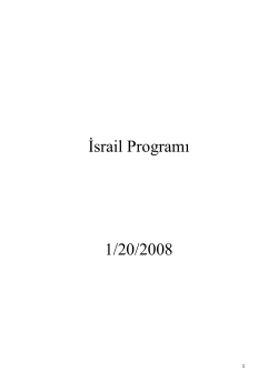 İsrail Heyetinin T&uuml;rkiye Ziyareti Programı