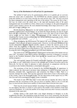 Action D1: Survey of the distribution of wolf and lynx by questionnaire