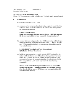 CSE123 Spring 2015 Homework #3 Instructor: Stefan Savage Due