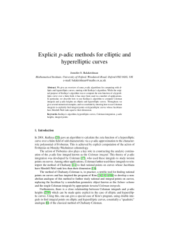 Explicit p-adic methods for elliptic and hyperelliptic curves
