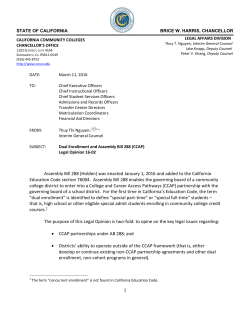 Non-CCAP Track - California Community Colleges Chancellor`s Office