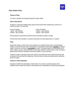 Player Rotation Policy - Williamstown Juniors Netball Club