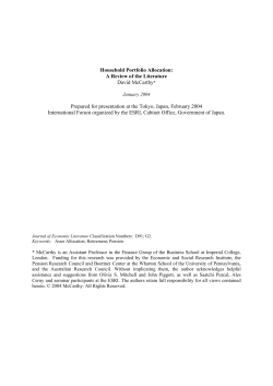 Household Portfolio Allocation: A Review of the Literature