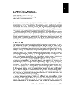 A A Learning Theory Approach to Non