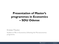 MSc in Economics / Economics and Finance / Mathematics and