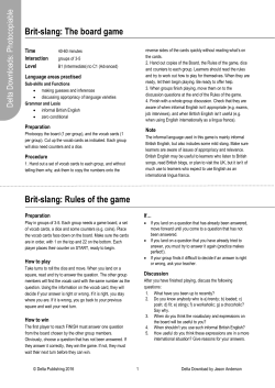 The board game Brit-slang