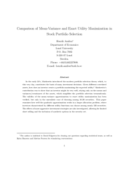 Comparison of Mean Variance and Exact Utility Maximization in
