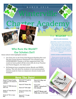 March 2016 Newsletter