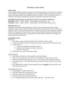 SOFTBALL STUDY GUIDE