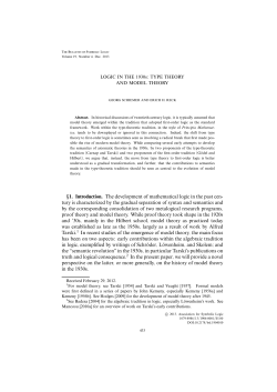 1. Introduction. The development of mathematical logic in the past cen