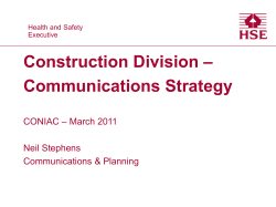 Construction Division &ndash; Communications Strategy