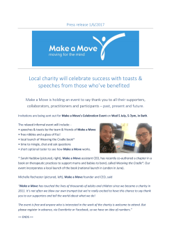 Local charity will celebrate success with toasts