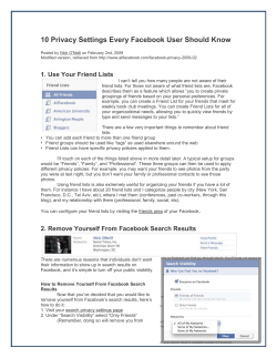 1. Use Your Friend Lists