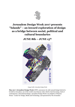 Click to press release for Jerusalem Design Week 2017
