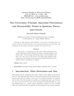The Uncertainty Principle, Spacetime Fluctuations and