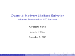 Chapter 2: Maximum Likelihood Estimation