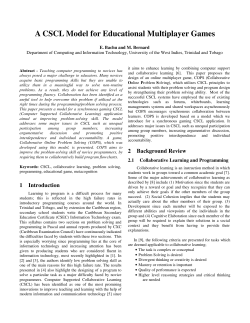 A CSCL Model for Educational Multiplayer Games
