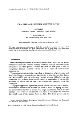 FIRM SIZE AND OPTIMAL GROWTH RATES* Uzi SEGAL Avia
