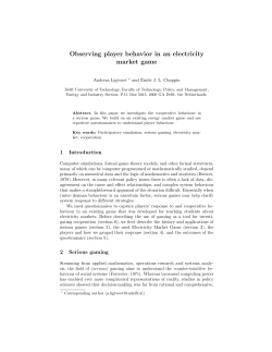 Observing player behavior in an electricity market game