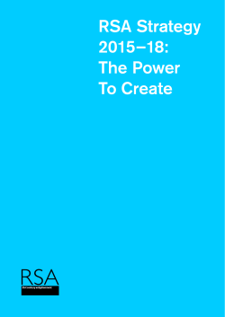 RSA Strategy 2015–18: The Power To Create