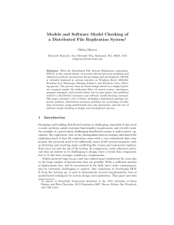 Models and Software Model Checking of a Distributed File