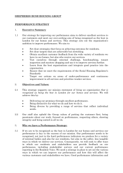 Performance Strategy - Shepherds Bush Housing Group