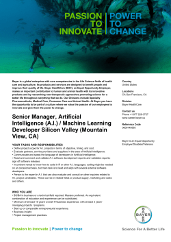 Senior Manager, Artificial Intelligence (A.I.) / Machine Learning