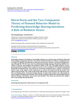 Moral Norm and the Two-Component Theory of Planned Behavior