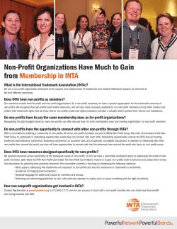 Non-Profit Organizations Have Much to Gain fromMembership in INTA