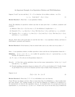 An Important Example of an Equivalence Relation and Well