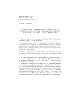 an extension of lesniewski-curry`s formal theory of syntactical