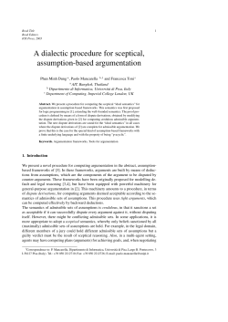 A dialectic procedure for sceptical, assumption