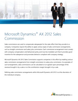 Sales Commission - Microsoft Dynamics